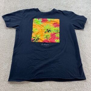 Rebels & Nomads Shirt Mens Large Black Los Angeles Palm Tree Graphic Tee